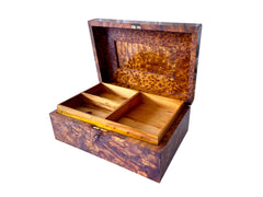 Large Handmade Thuya Burl Wood Jewelry Box 12"x8"