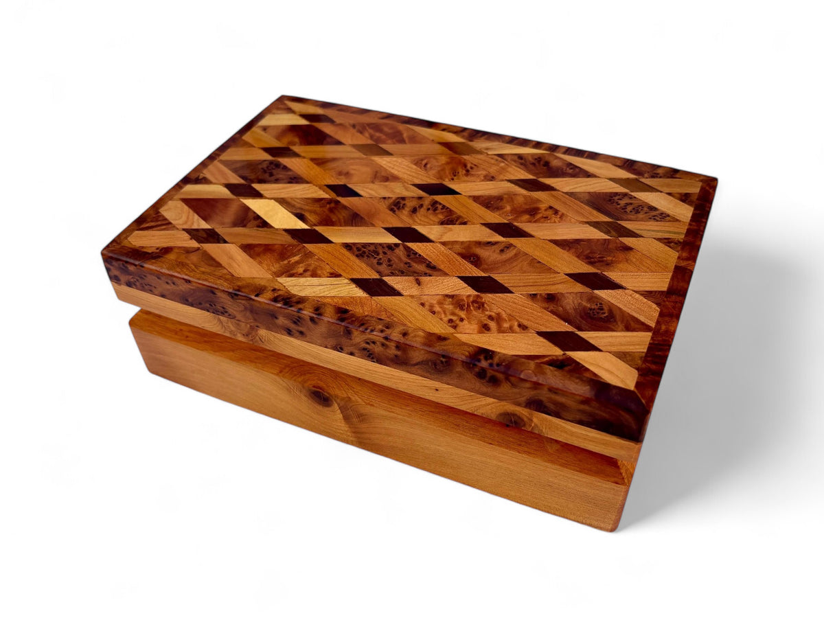 Thuya Wood Jewelry Box 8x5 in