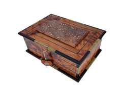 Luxury Burl Wood Jewelry Box with Mirror