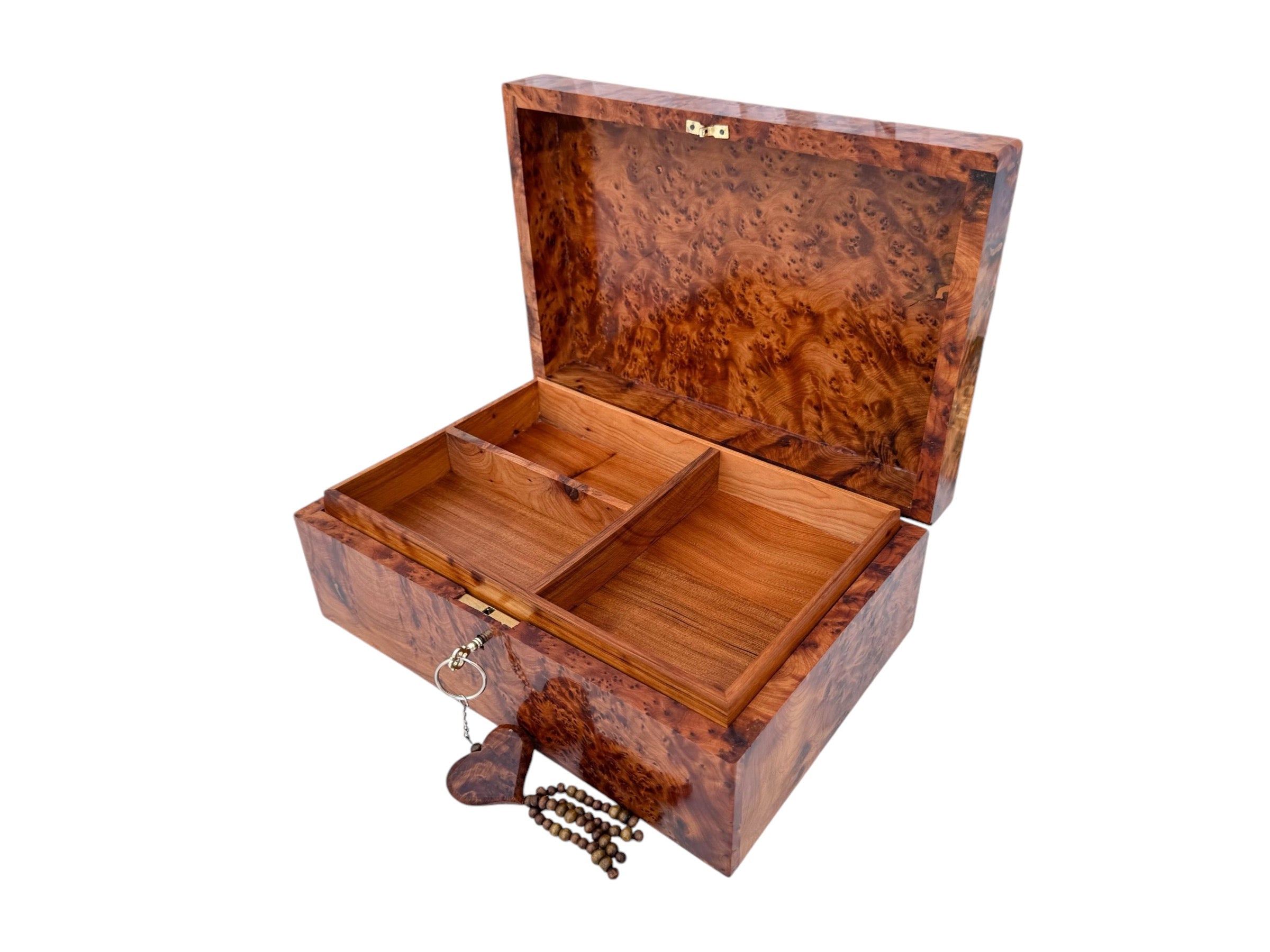 Large Thuya Burl Jewelry Box 12"x8"