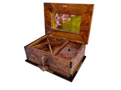 Luxury Burl Wood Jewelry Box with Mirror