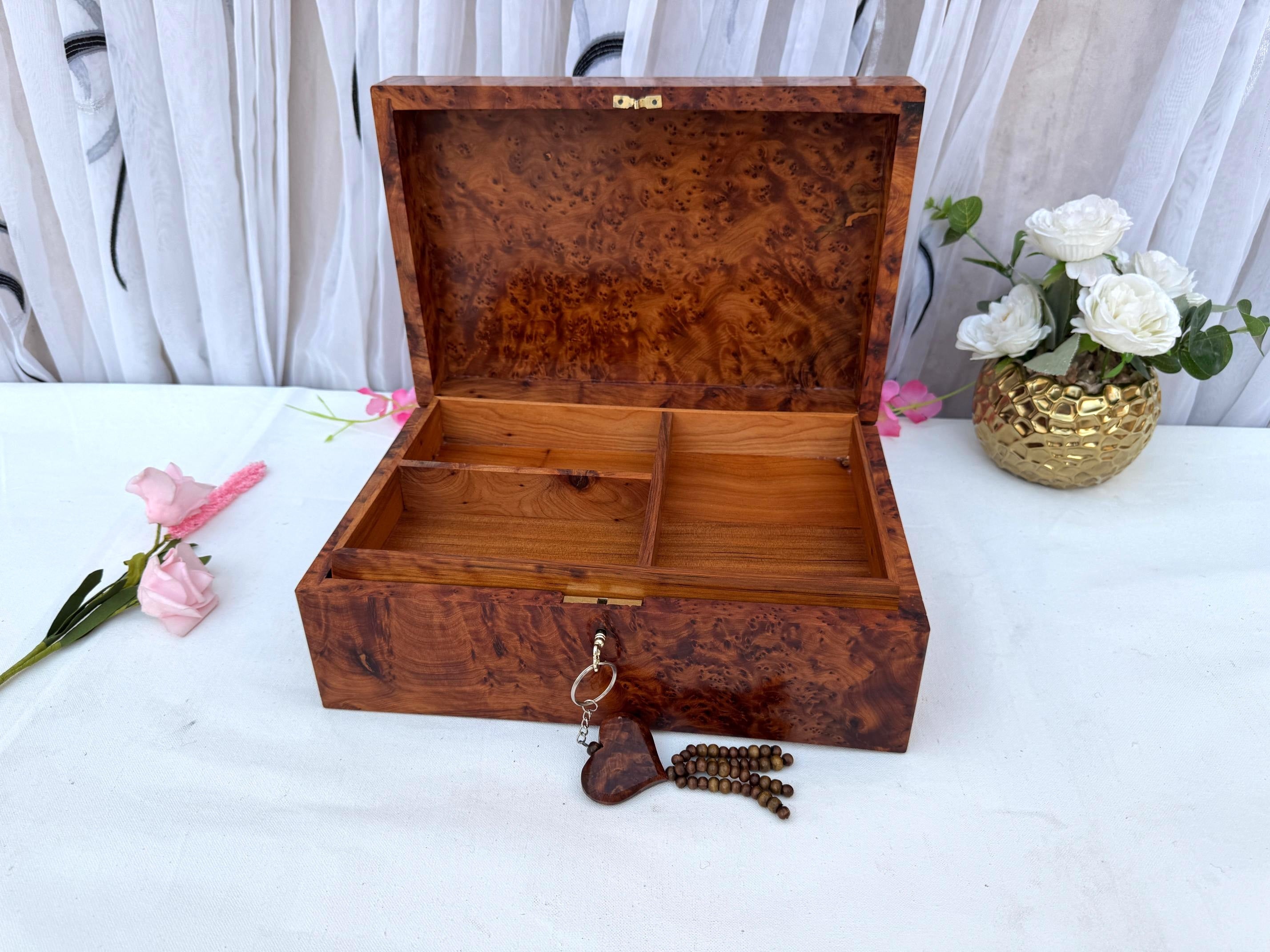 Large Thuya Burl Jewelry Box 12"x8"