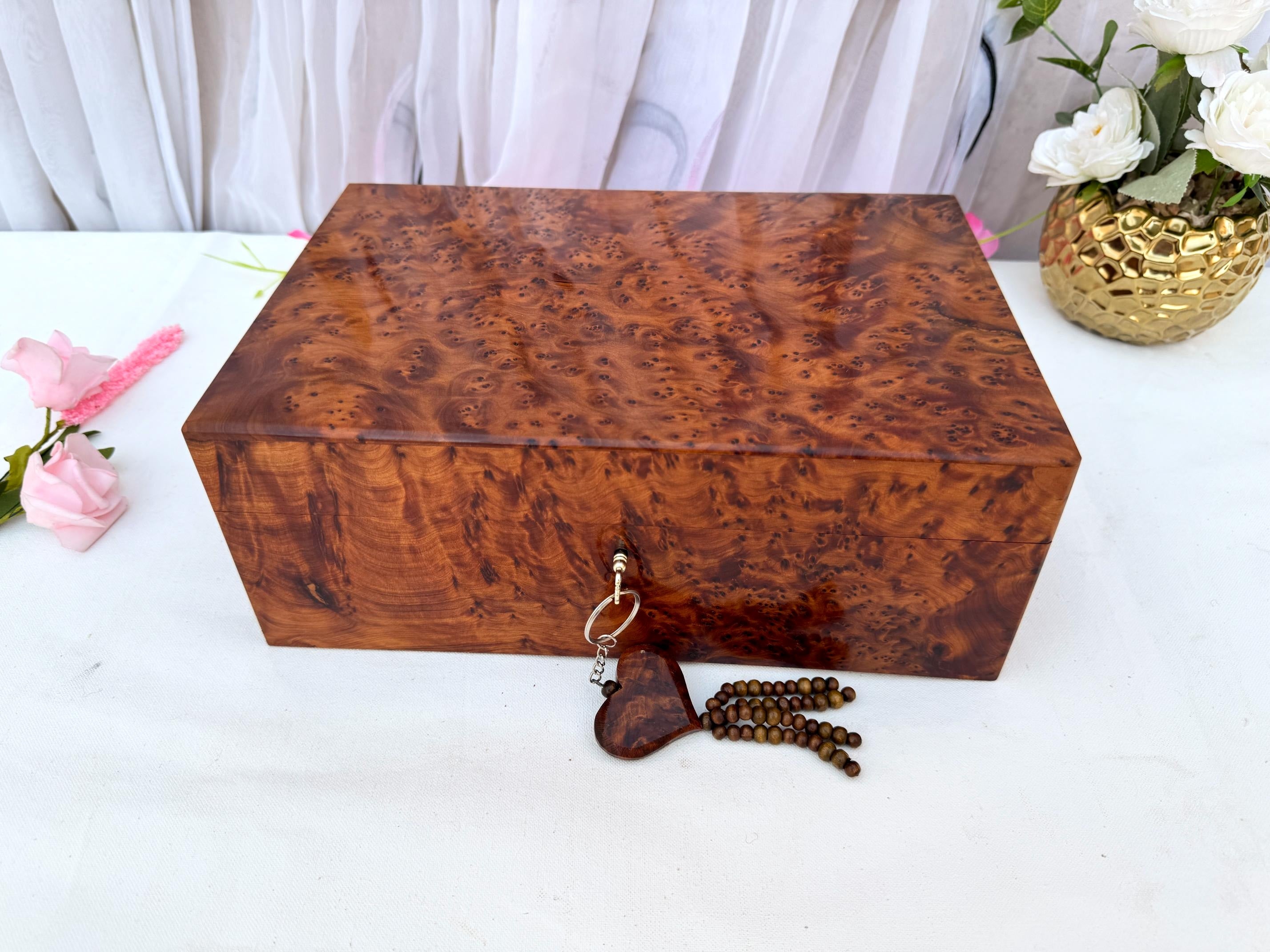 Large Thuya Burl Jewelry Box 12"x8"