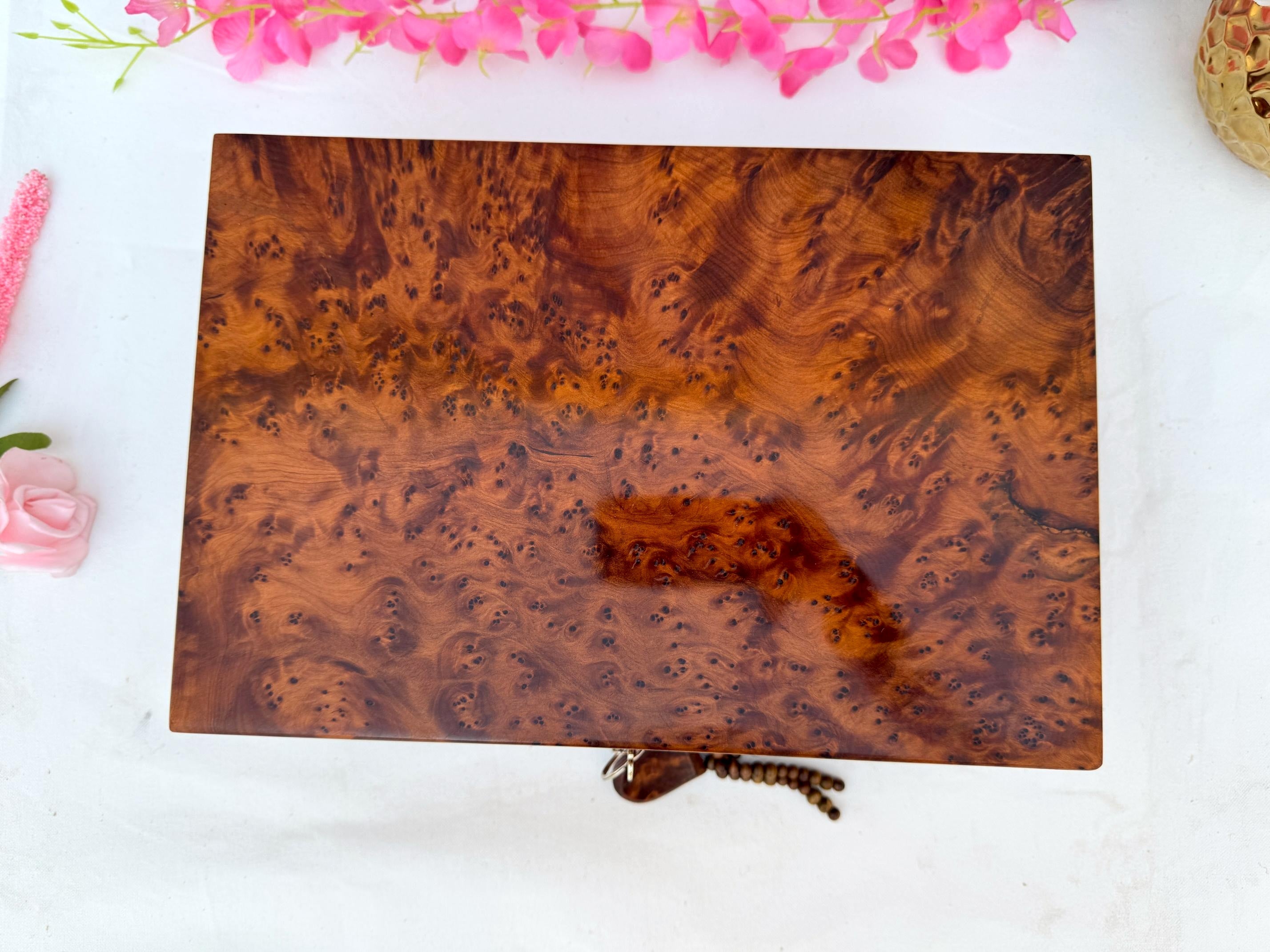 Large Thuya Burl Jewelry Box 12"x8"