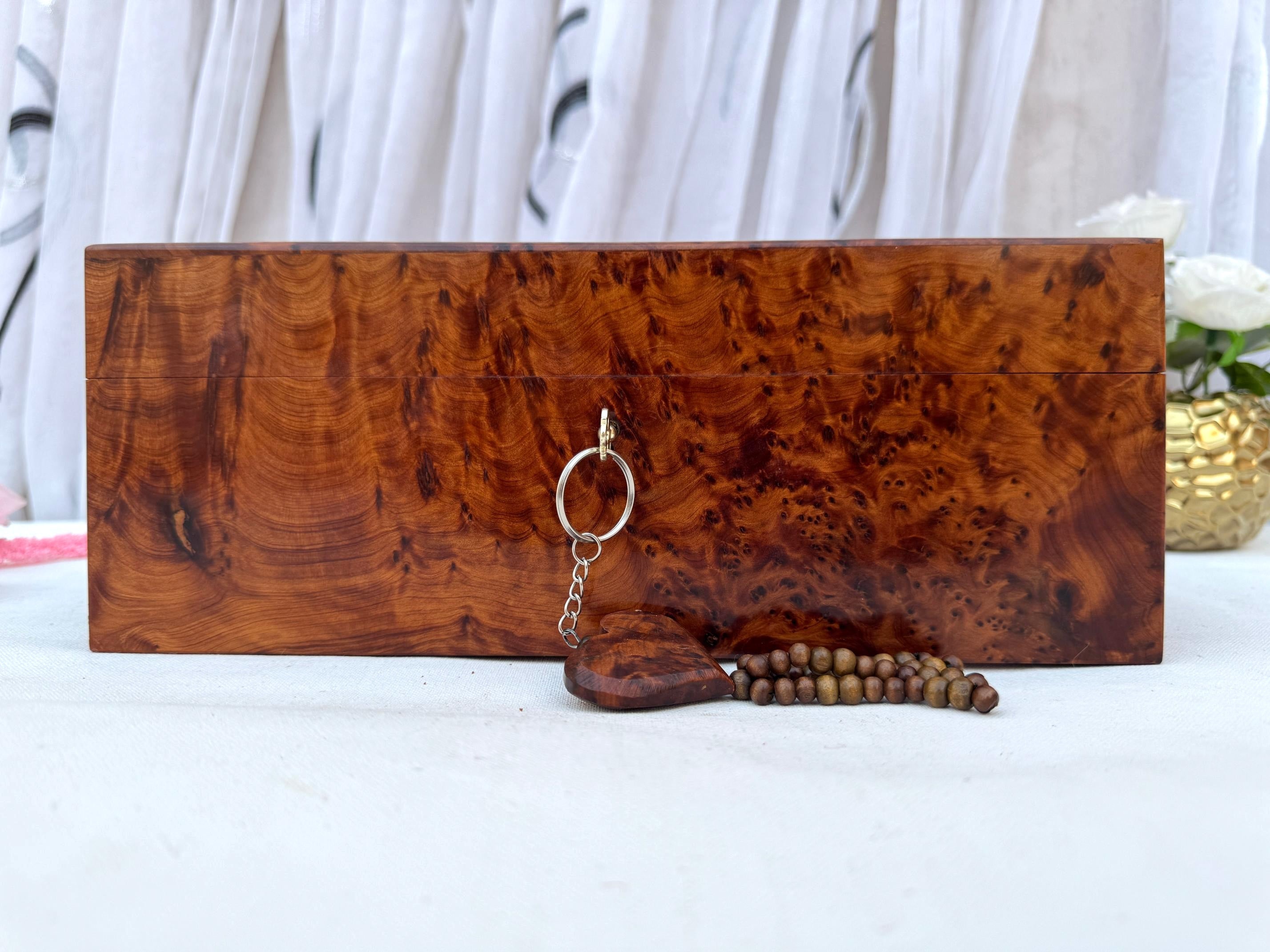 Large Thuya Burl Jewelry Box 12"x8"