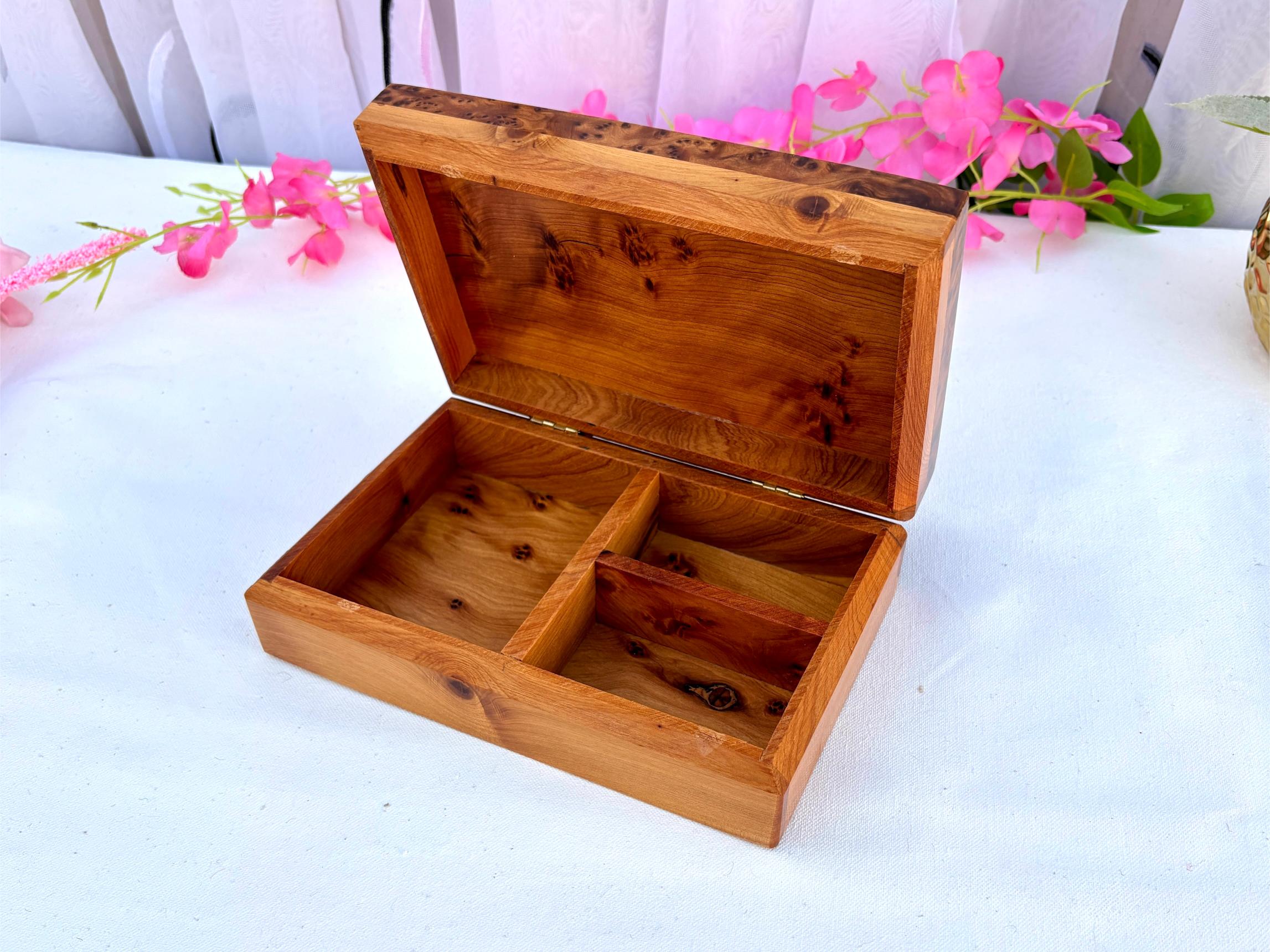 Thuya Wood Jewelry Box 8x5 in