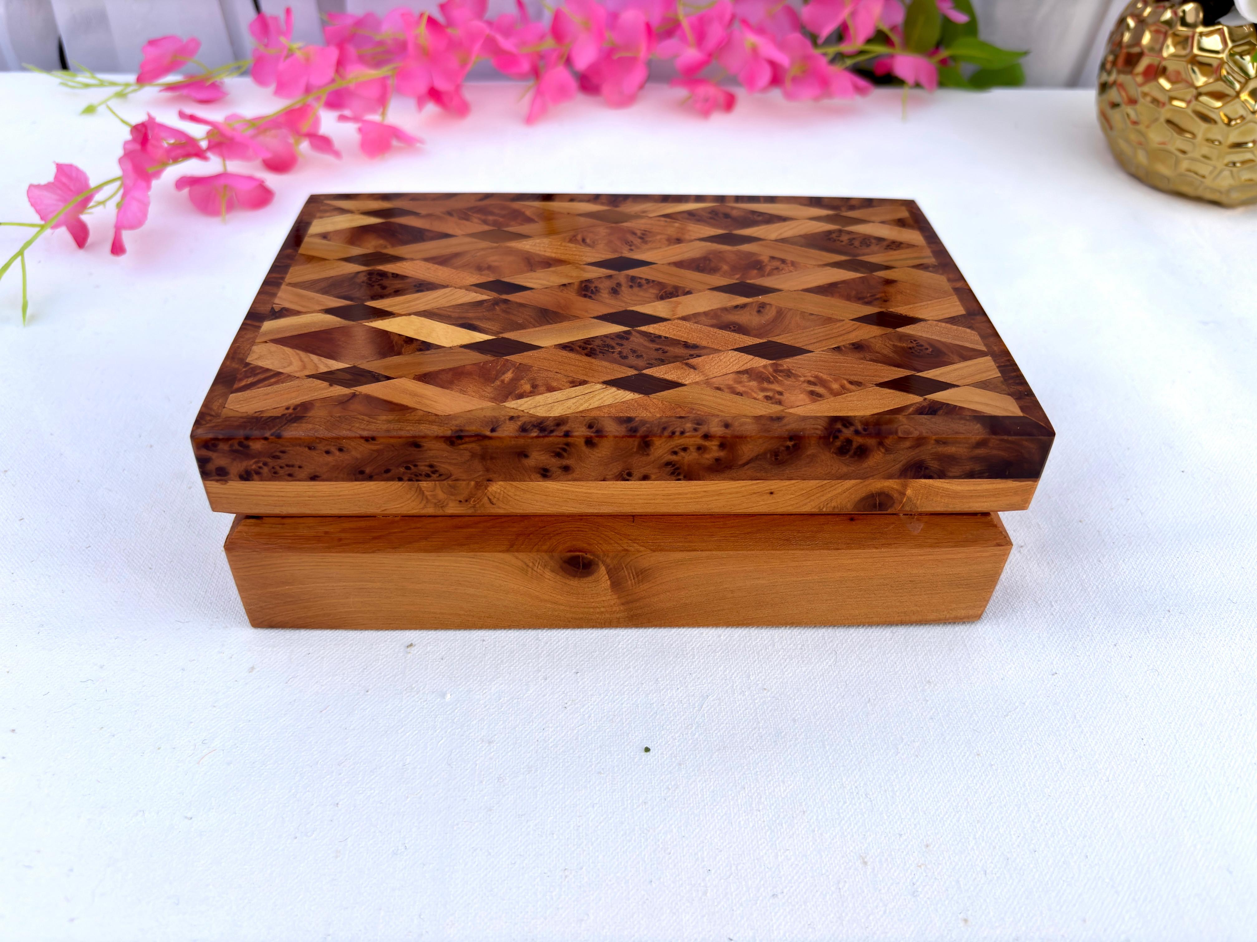 Thuya Wood Jewelry Box 8x5 in