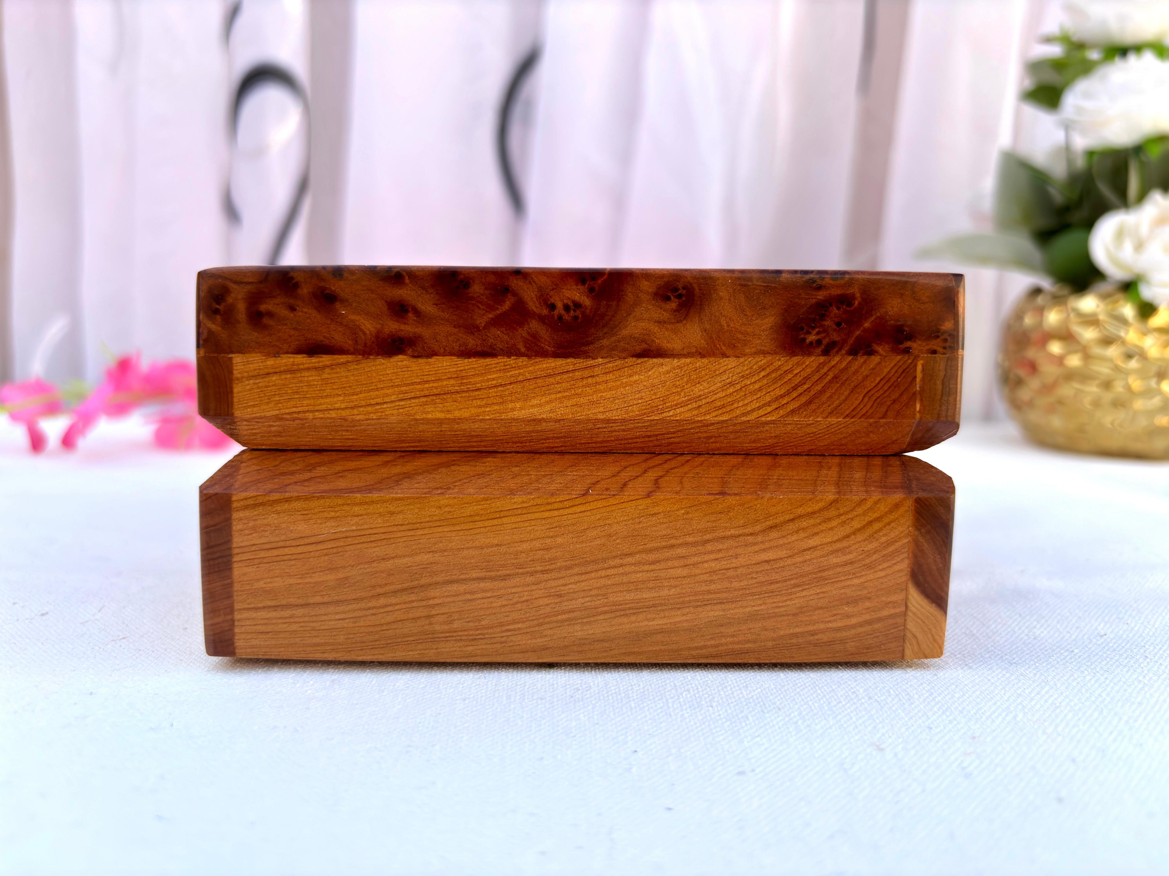 Thuya Wood Jewelry Box 8x5 in