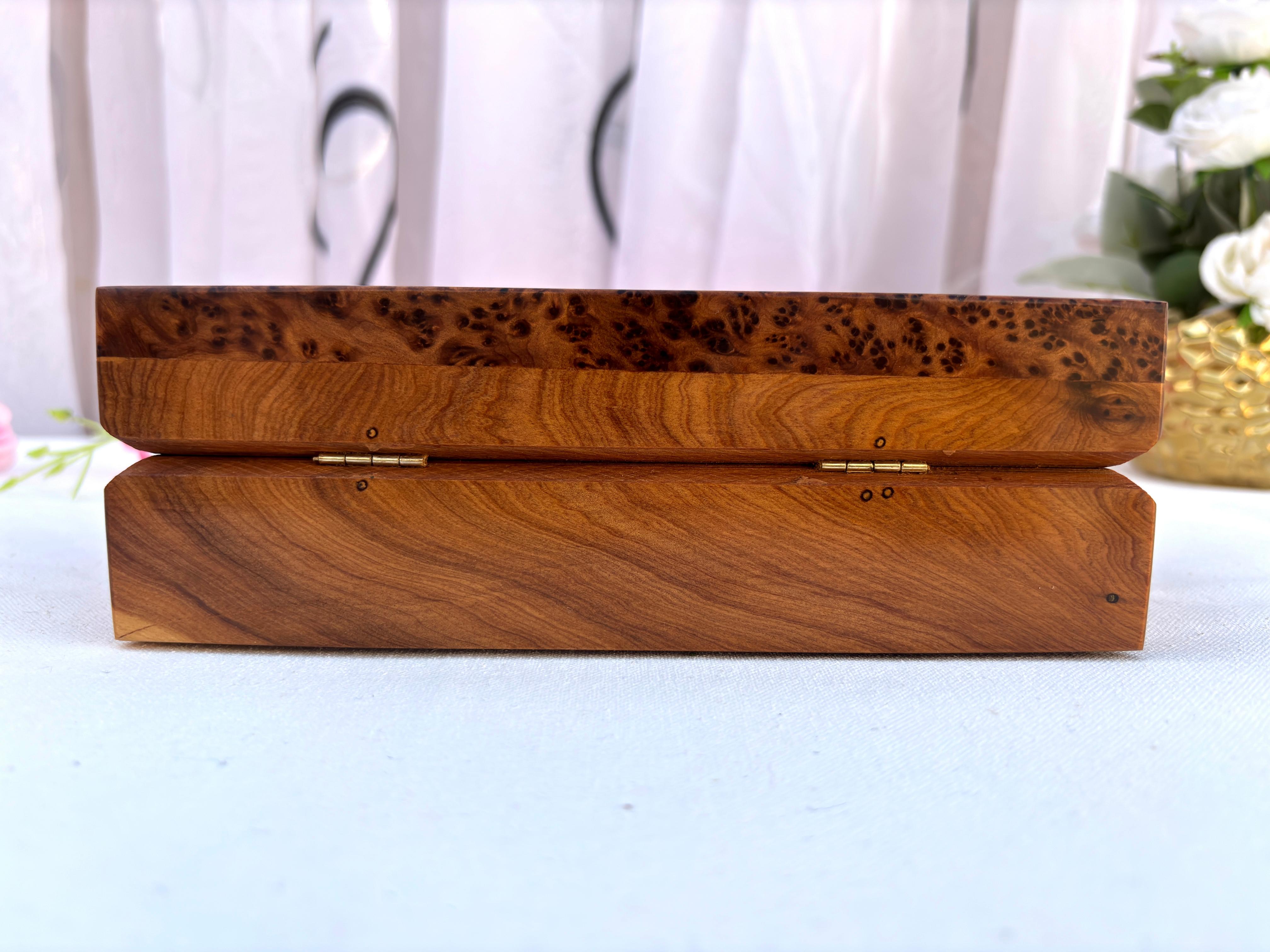 Thuya Wood Jewelry Box 8x5 in