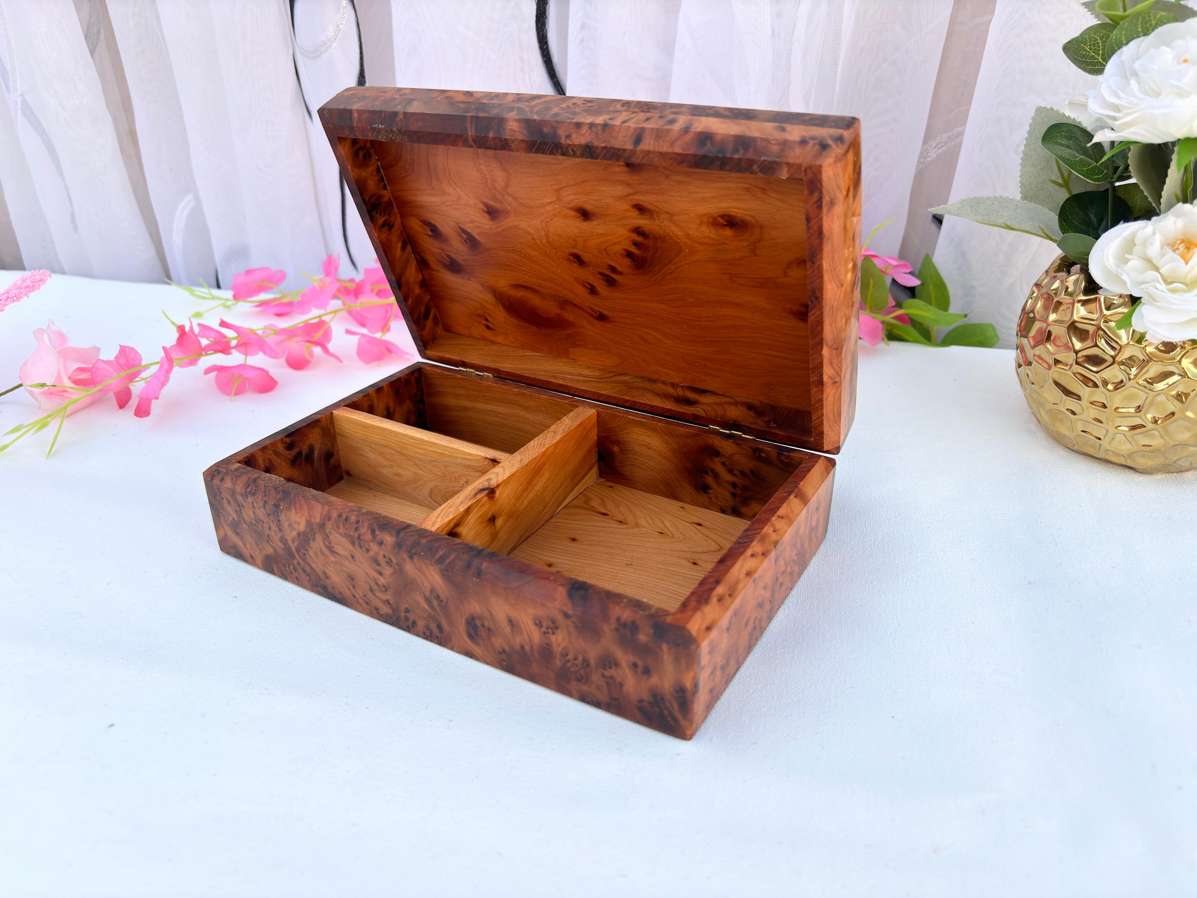 Small Thuya Burl Jewelry Box 8x5in