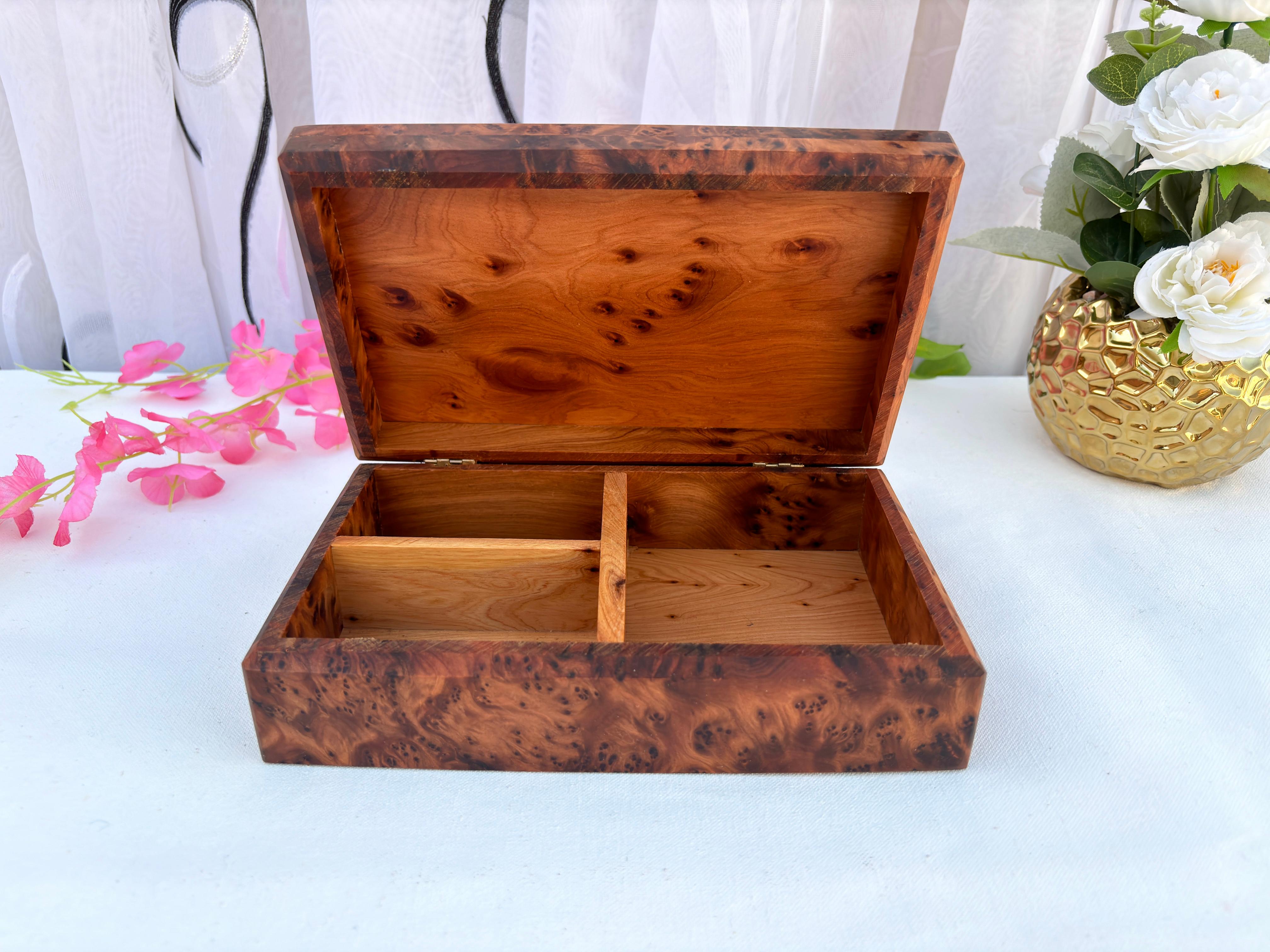 Small Thuya Burl Jewelry Box 8x5in