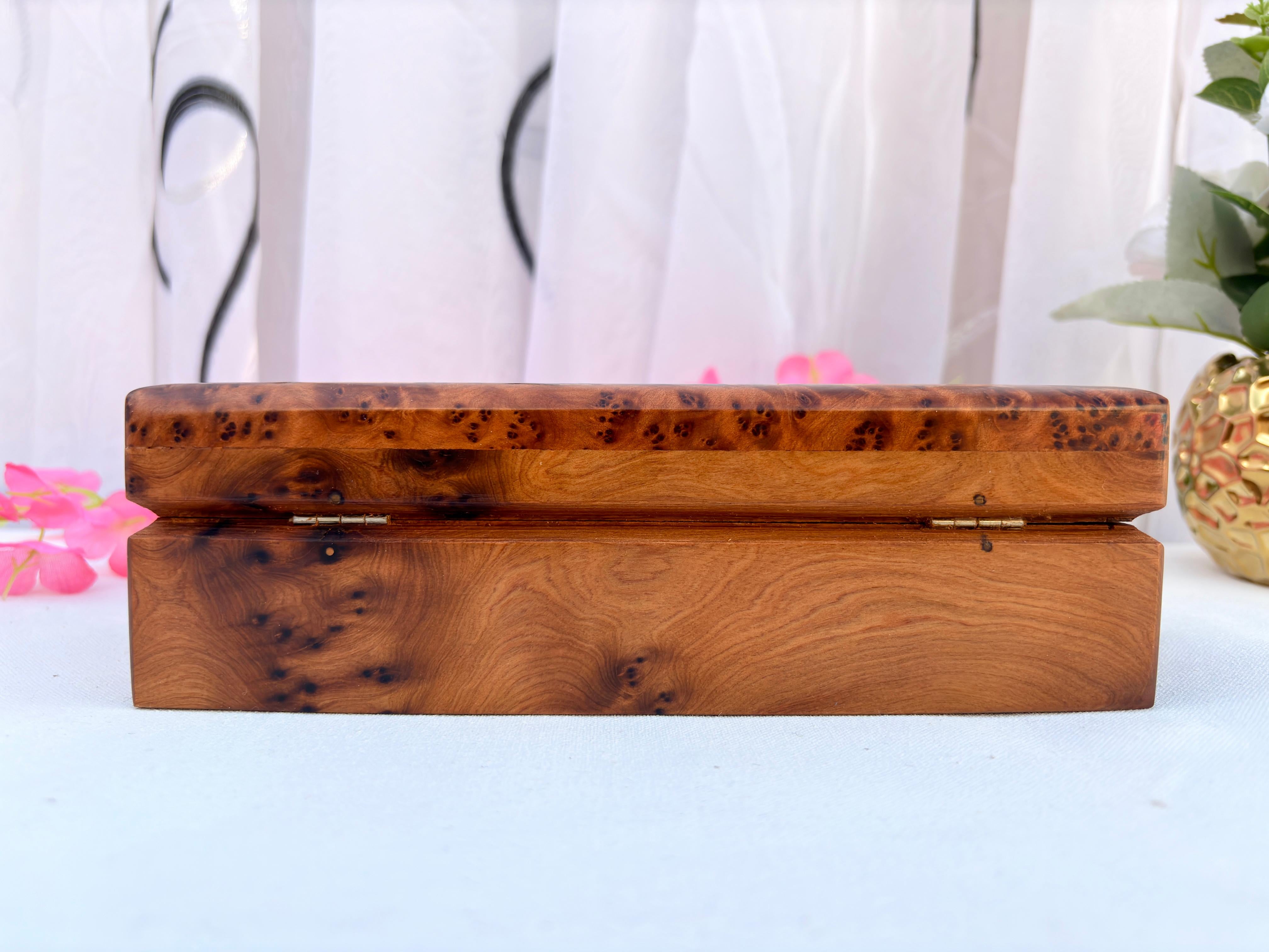 Small Thuya Burl Jewelry Box 8x5in