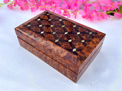 Small Burl Jewelry Box 8x5in