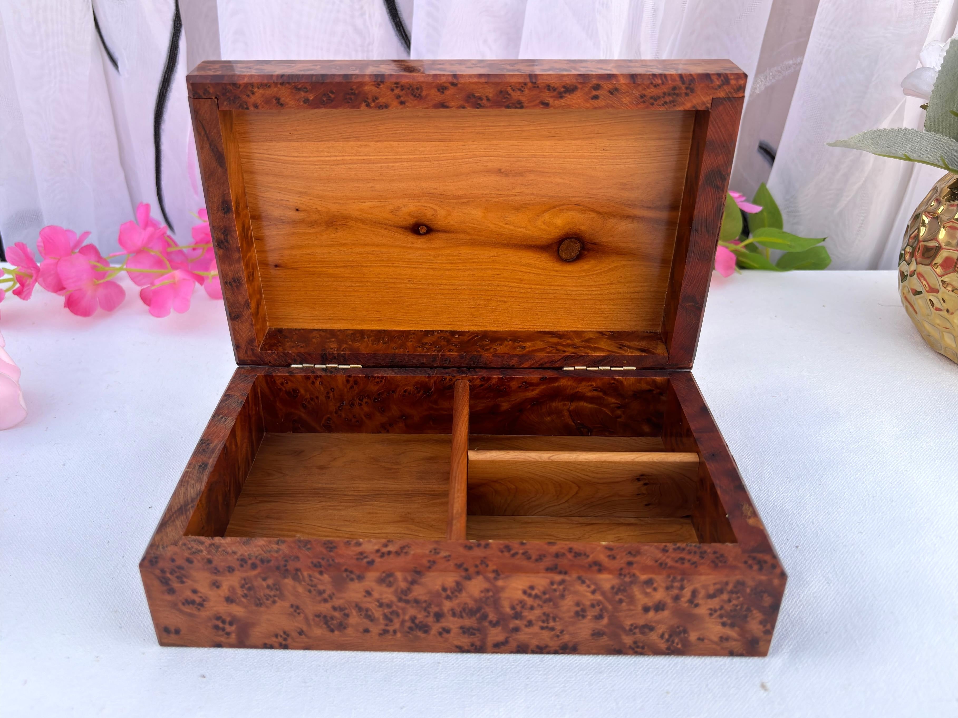 Small Burl Jewelry Box 8x5in