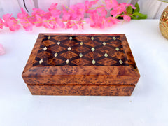 Small Burl Jewelry Box 8x5in