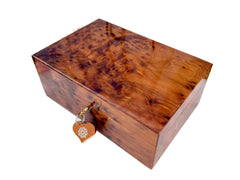 Large Handmade Thuya Burl Jewelry Box 12"x8"- Organizer, Memory, Storage & Gift for Women