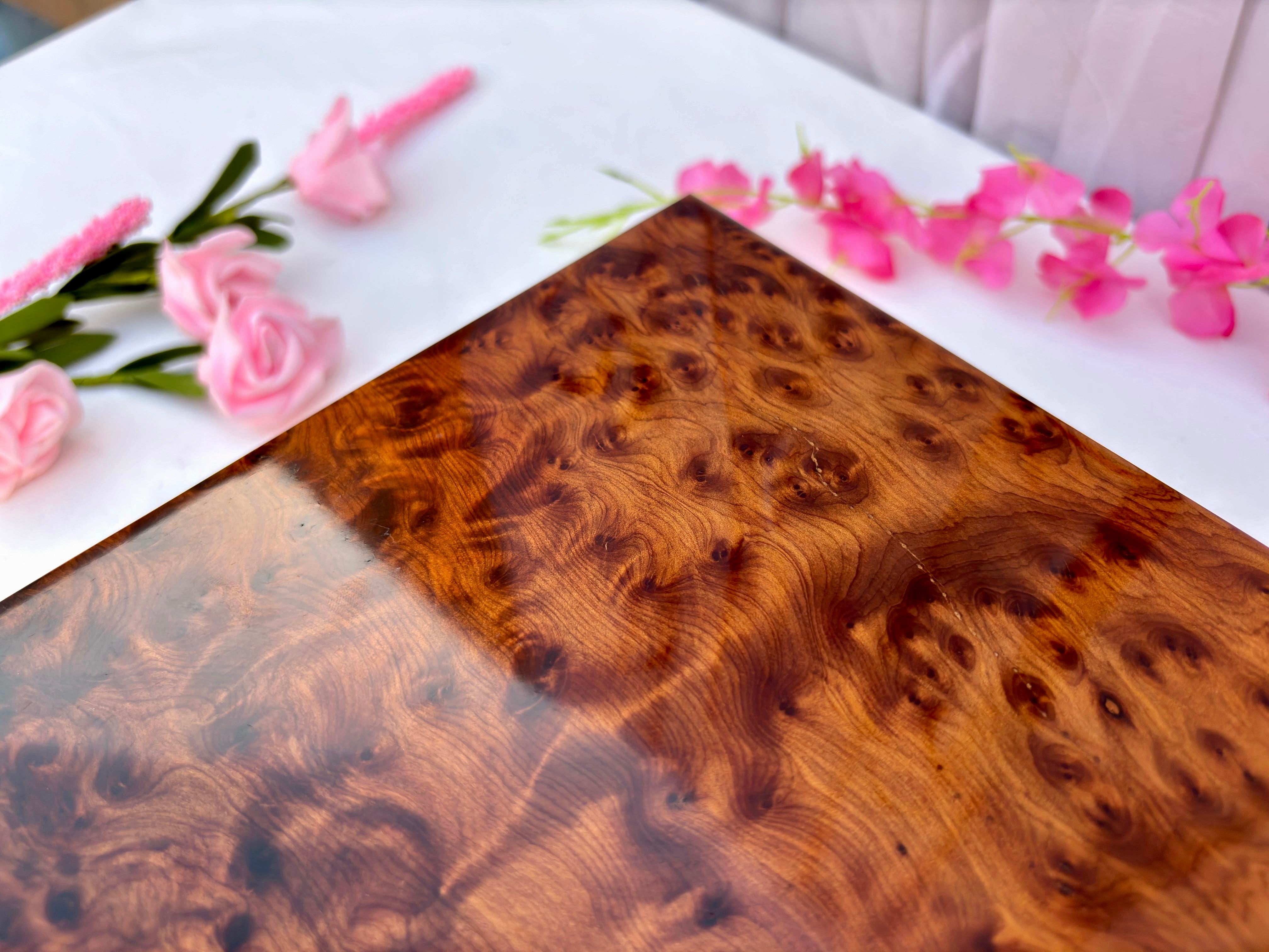 Large Handmade Thuya Burl Jewelry Box 12"x8"- Organizer, Memory, Storage & Gift for Women