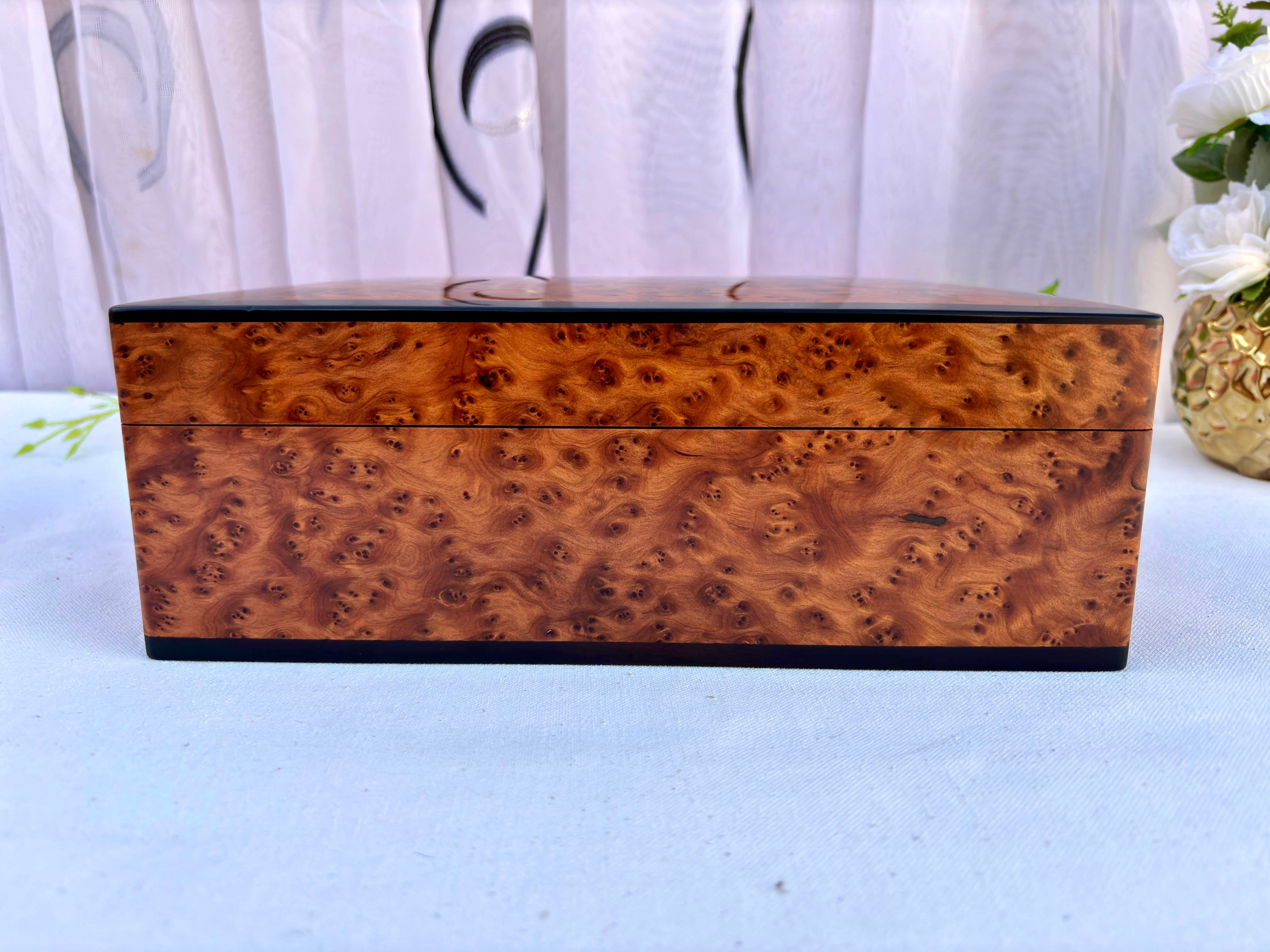 jewelry box burl thuya wood storage organizer