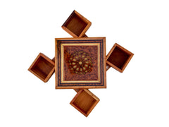 Moroccan Thuya Wood Puzzle Jewelry Box 9"x9"