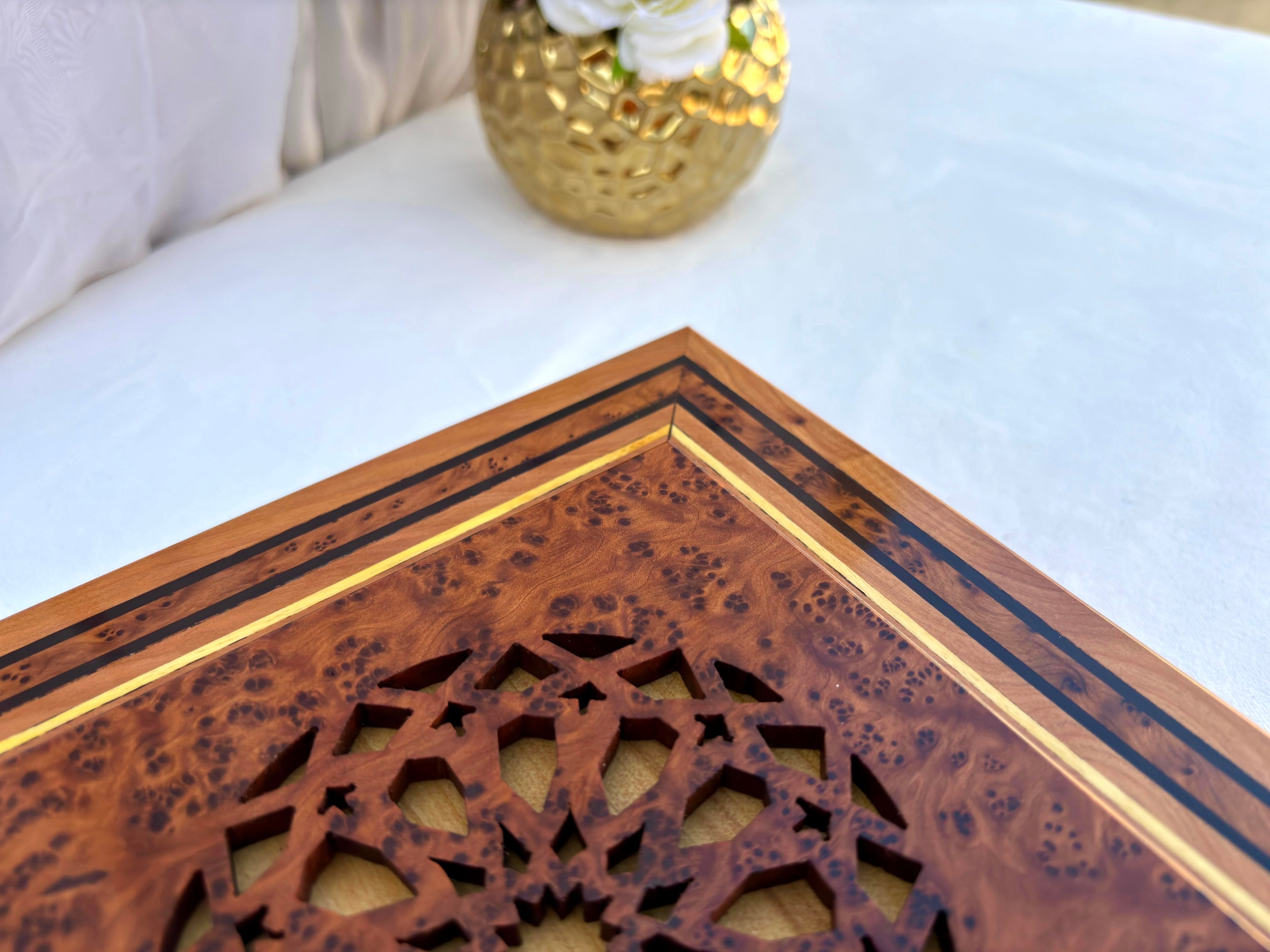 Moroccan Thuya Wood Puzzle Jewelry Box 9"x9"