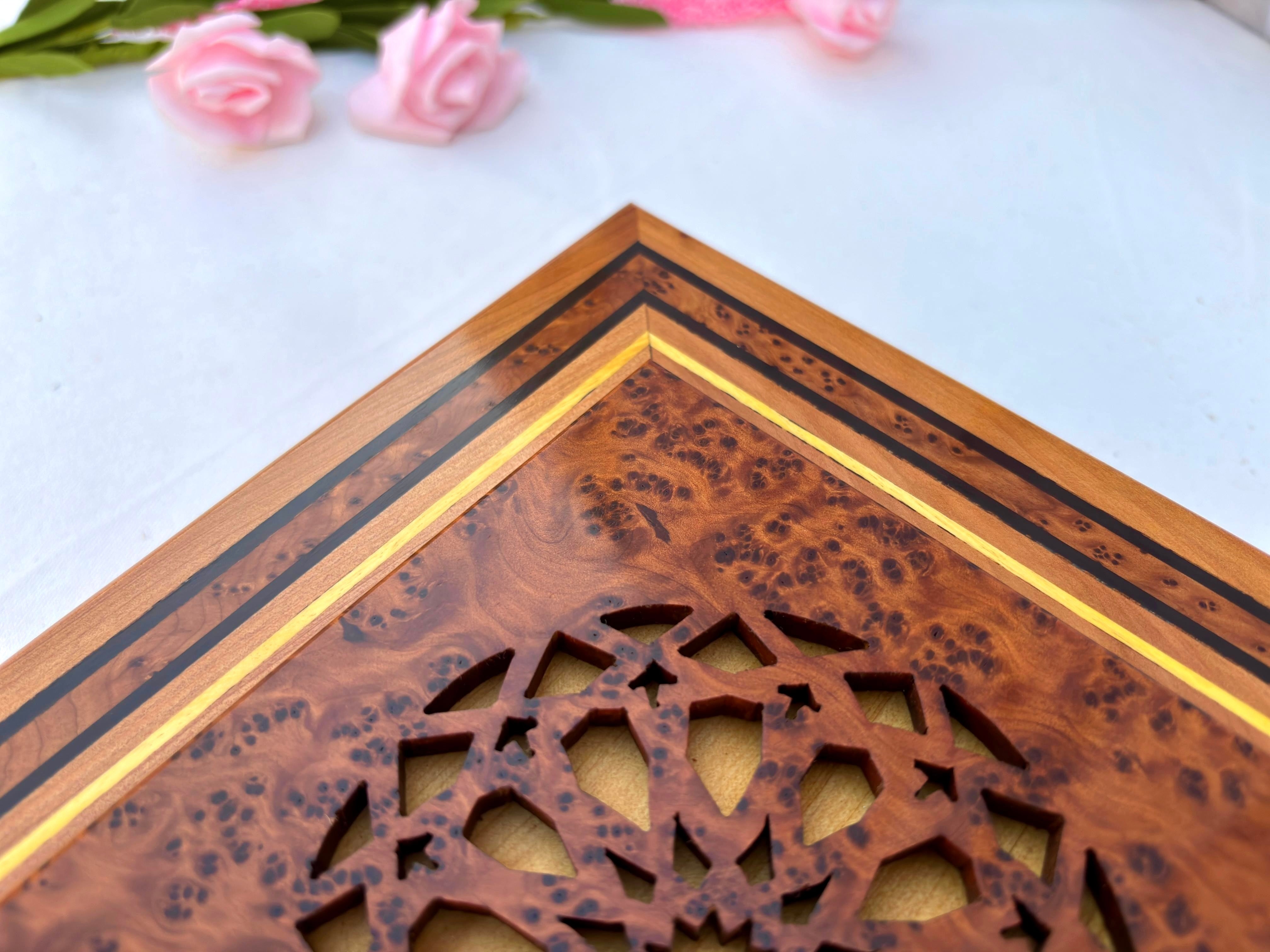 Moroccan Thuya Wood Puzzle Jewelry Box 9"x9"