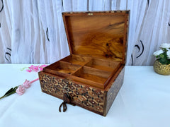 Large Handmade Thuya Burl Wood Jewelry Box 10"x7"