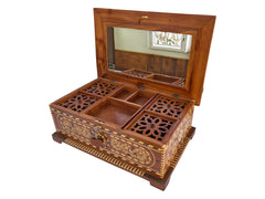 Large Thuya Burl Jewelry Box with Mirror 22"x14"