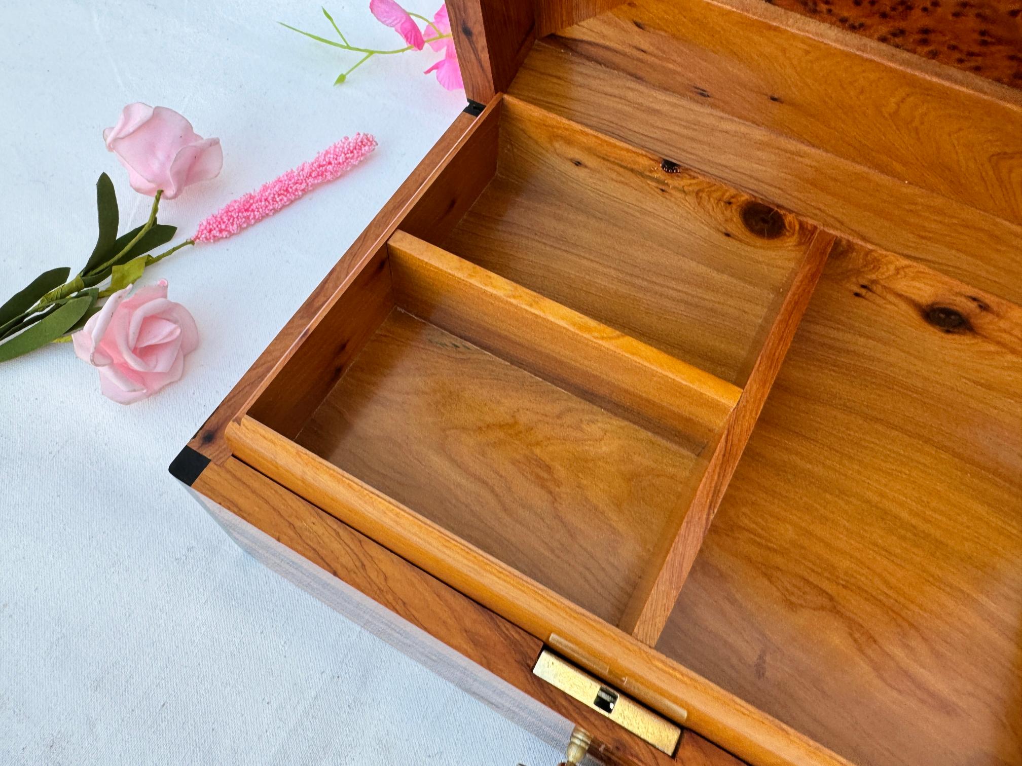 Large Handmade Thuya Burl Wood Jewelry Box 10"x7"