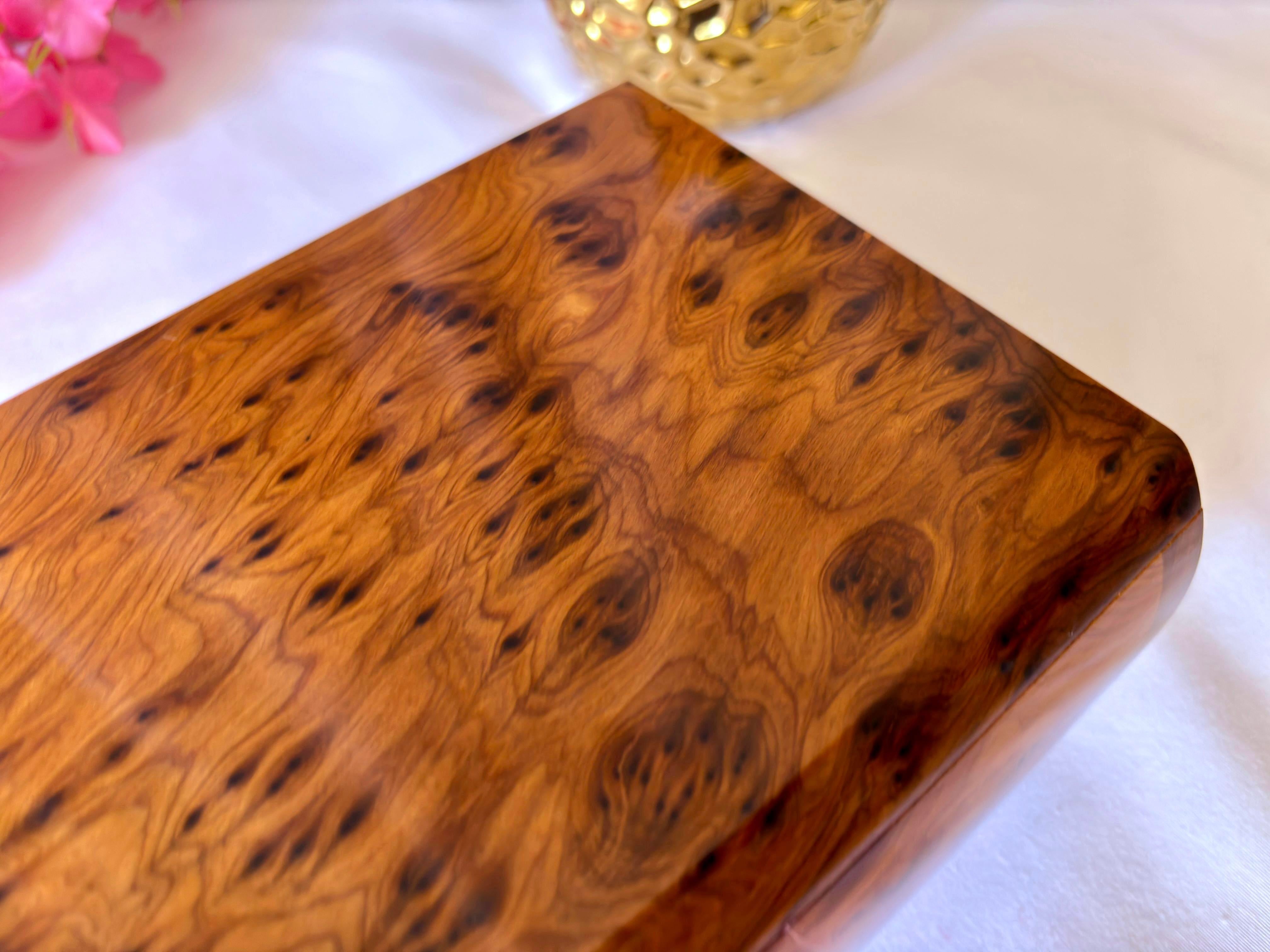 Large Thuya Burl Jewelry Box 10x6in